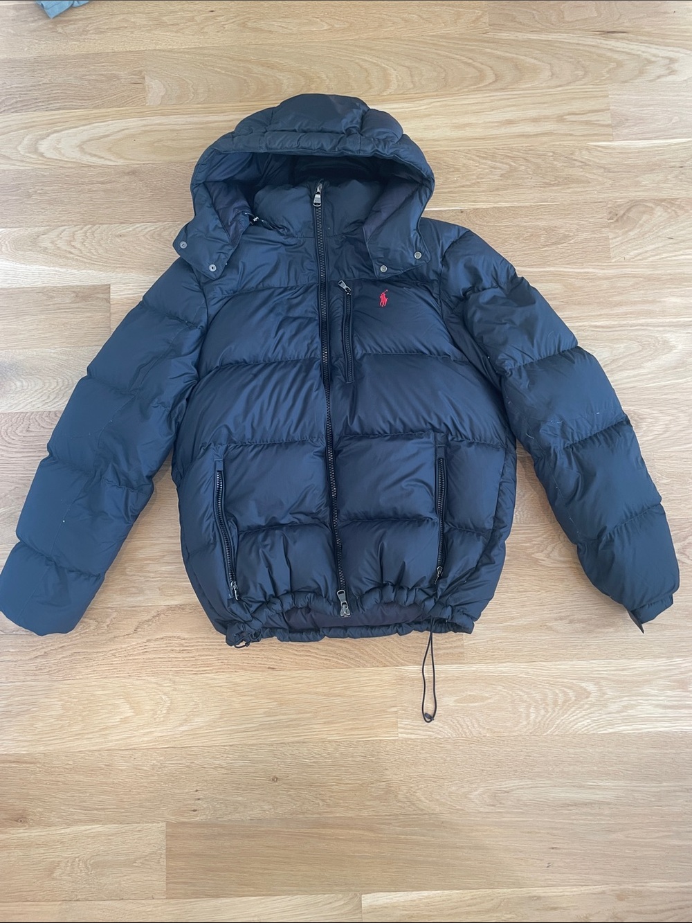 Polo Ralph Lauren Men’s Gorham Down Puffer Jacket Black Size L Good Condition